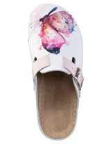 ELENA EDEN, klassische Damen-Clogs, Weite, G, mit verstellbarer Schlie&szlig;e WEISS-BUNT