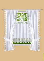 Fensterdekoration Häkelborte aus Jacquard 