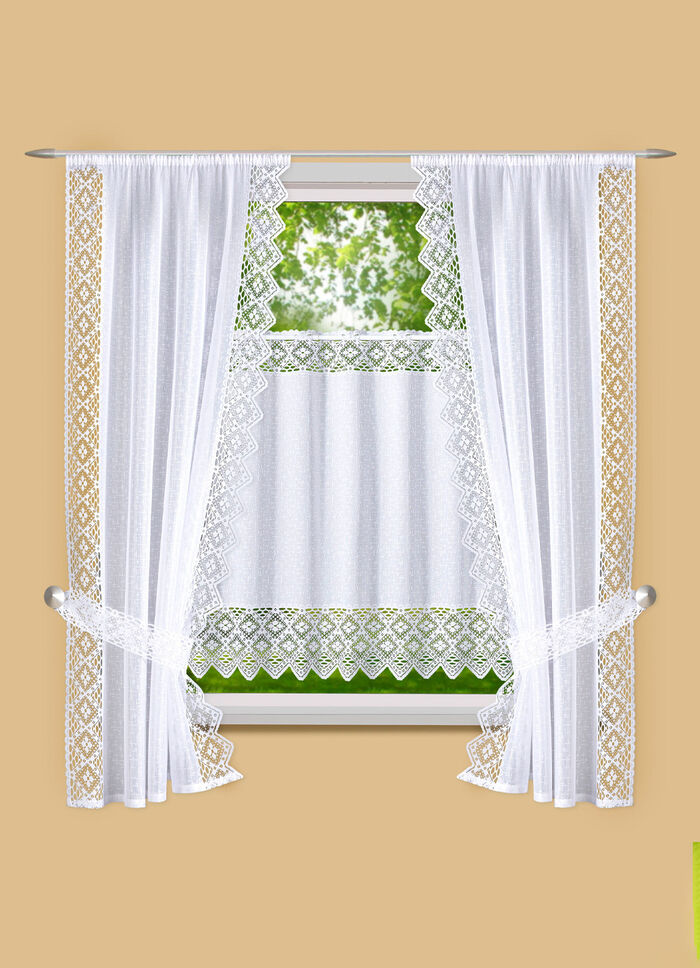 Fensterdekoration Häkelborte aus Jacquard 