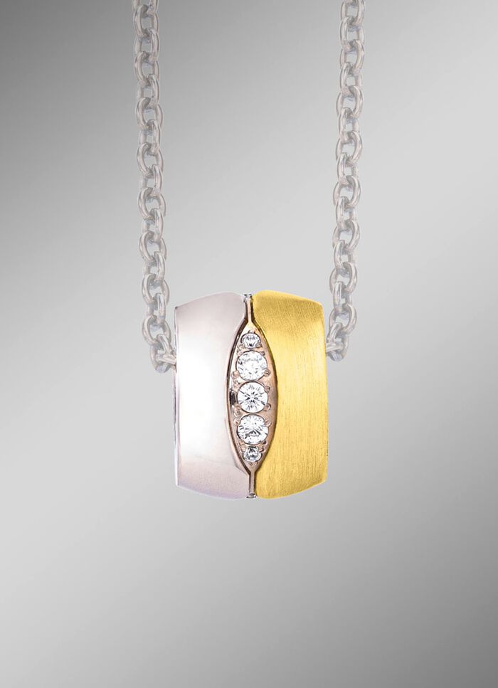 Anh&auml;nger in Bicolor mit synth. Zirkonia 