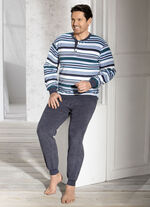 Schlafanzug aus Frottierstretch, mit Knopfleiste und Bündchenabschlüssen 