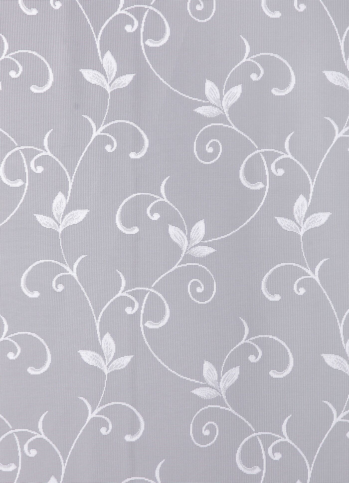 Filigraner Blumenfenster-Store mit gebogten Abschl&uuml;ssen 