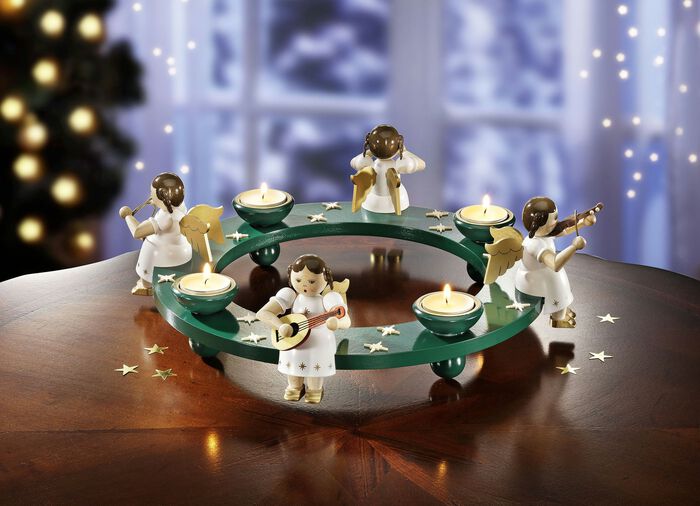 Adventsleuchter aus Holz GRÜN