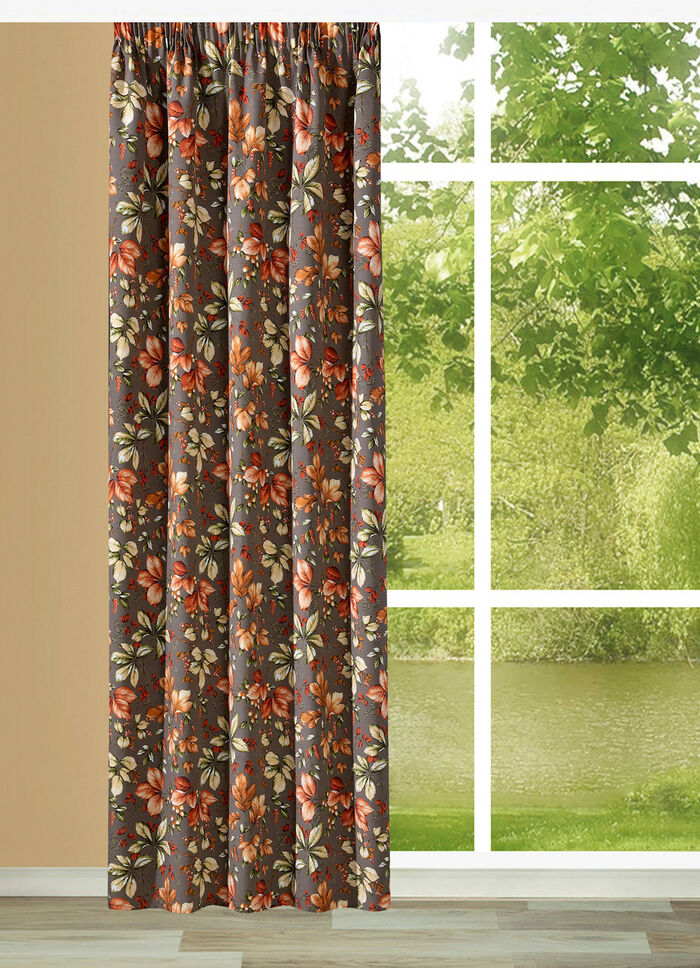 &Uuml;bergardine mit Bl&auml;ttermotiven 