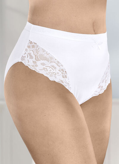 Viererpack Slips mit elastischer Spitze 