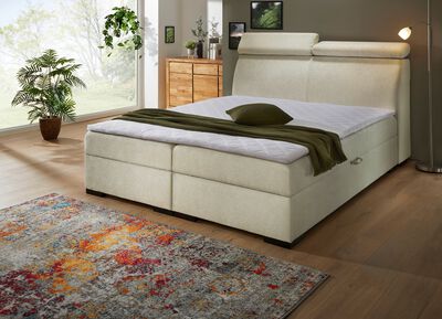 Boxspringbett auf hochwertigem Echtholzgestell 