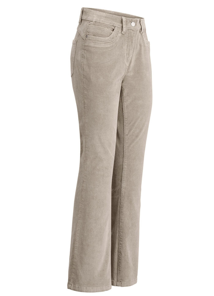 Cordhose in trendiger Bootcut-Form BEIGE