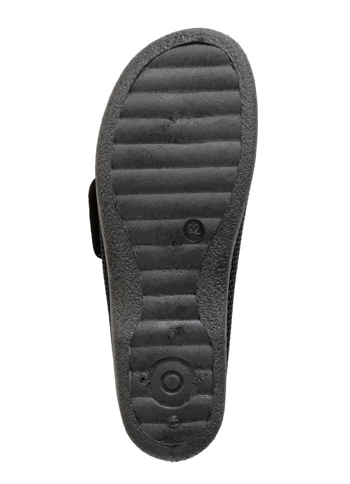 Hausschuh aus gepolstertem Textilmaterial SCHWARZ