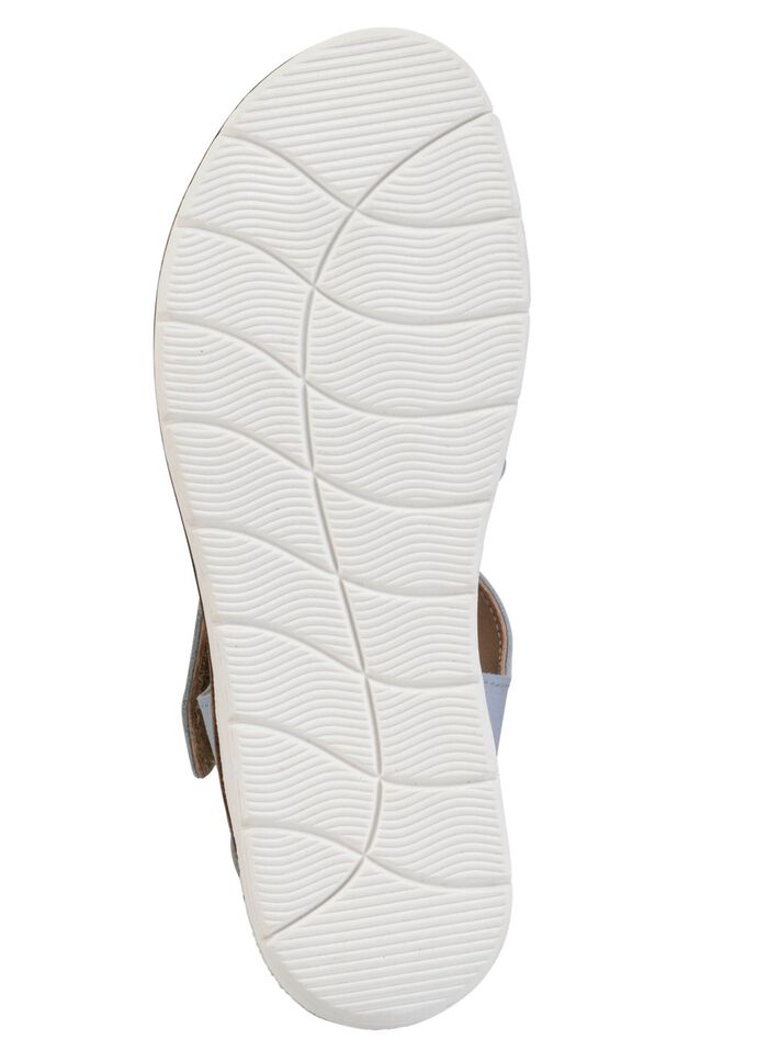 ELENA EDEN, modische Damen-Sandale, Weite H, mit herausnehmbarem Fu&szlig;bett BLEU