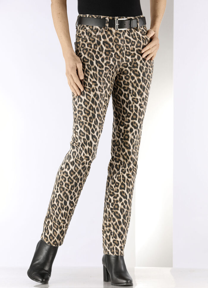 Hose in angesagter Leo-Dessinierung BEIGE-SCHWARZ-BRAUN