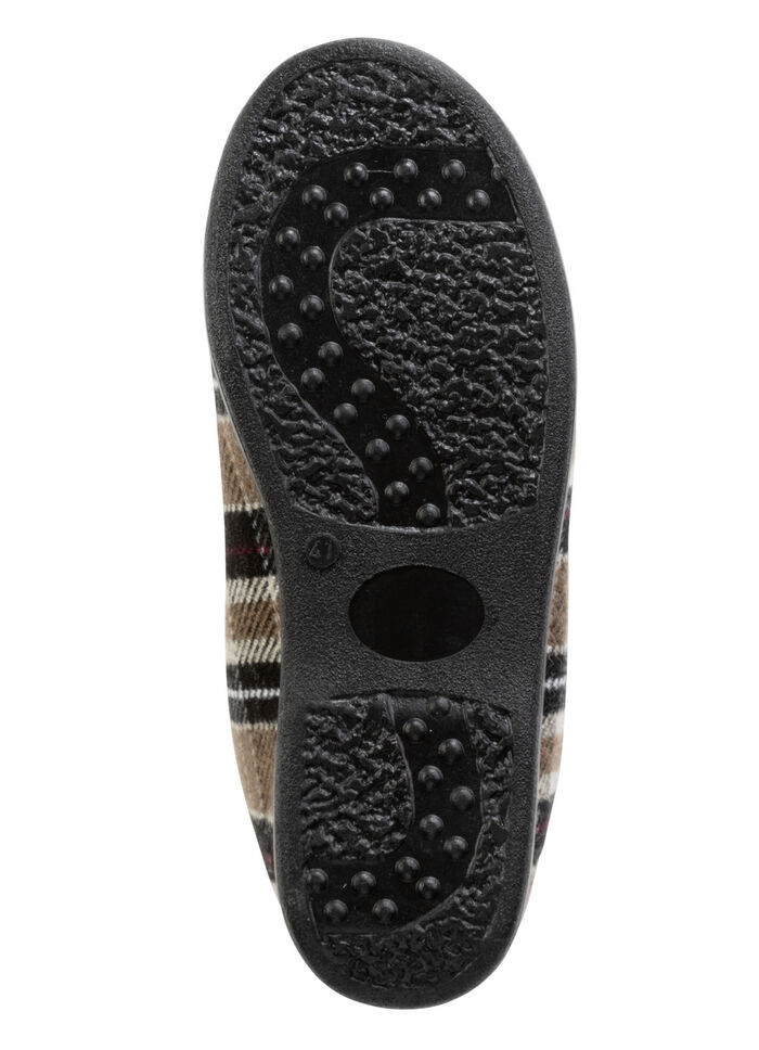 Stiefelette aus kariertem Textilmaterial BRAUN