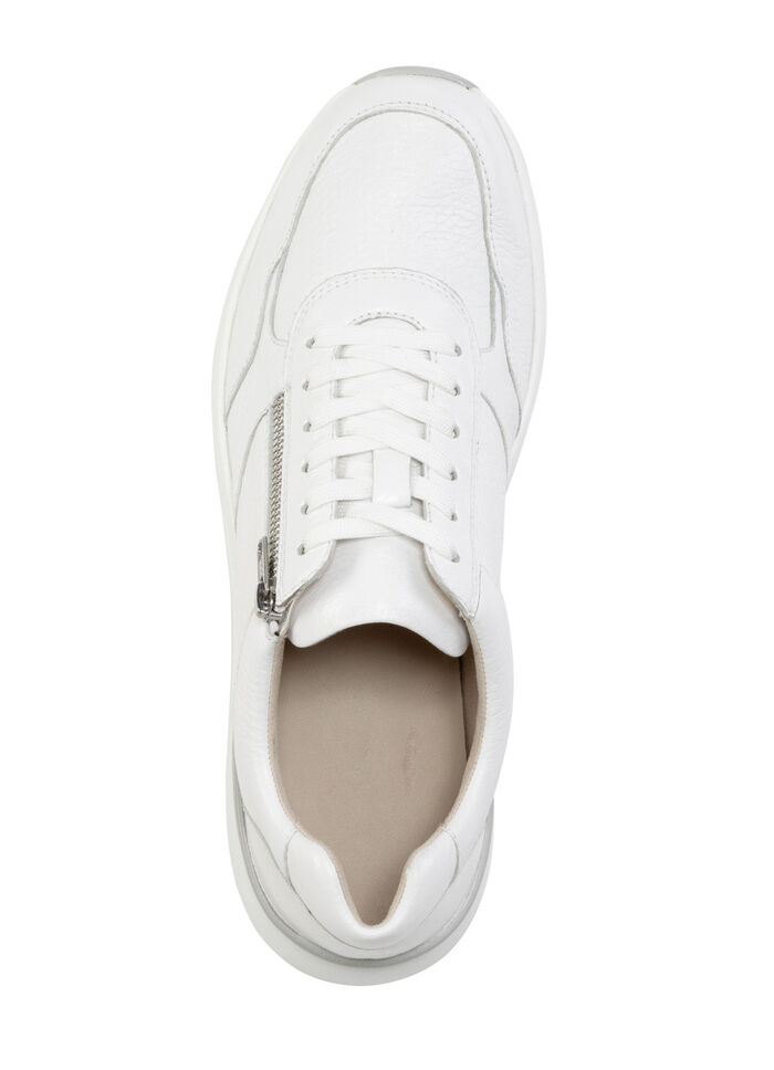 GINO GALANTE, klassische Herren-Sneaker, mit Reißverschluss WEISS