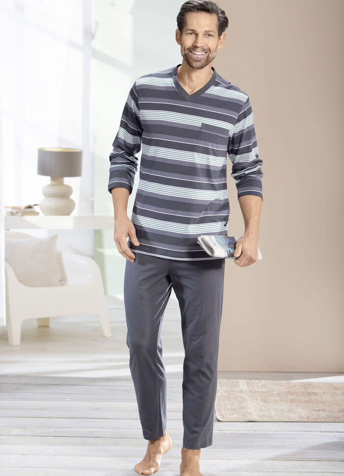 Zweierpack Schlafanzüge mit V-Ausschnitt und offenen Abschlüssen 