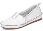 Andrea Conti, leichte Damen-Slipper, mit Gummizug WEISS