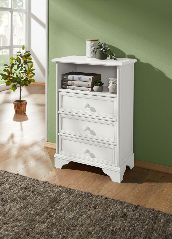 Schubladenkommode im Landhaus-Stil WEISS