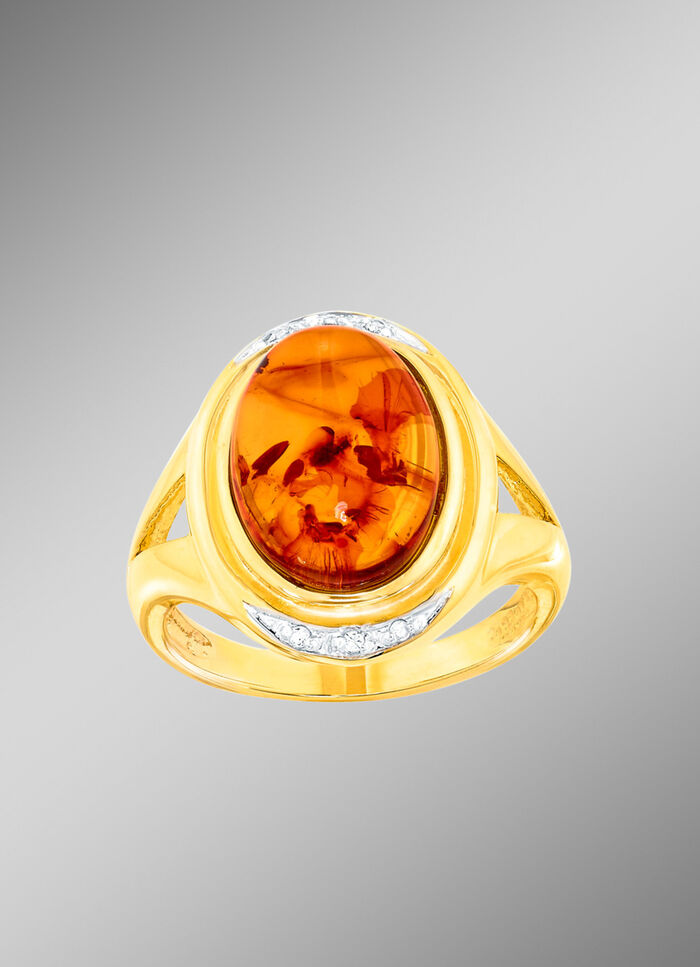 Edler Damenring mit echt Bernstein 