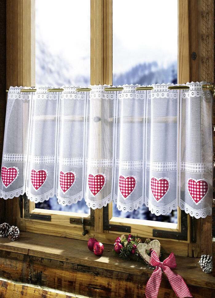 Kurzstore mit rotem Herzchen-Thermodruck-Motiv 