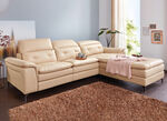 Leder-Polsterecke mit Relax-Funktion BEIGE