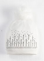 Stilvolle Damen-Mütze mit Glitzersteinchen NATURWEISS