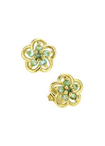 Vergoldete Ohrstecker mit echt Smaragd 