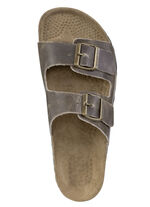 GINO GALANTE, klassische Herren-Pantoletten, Weite H, aus Leder TABAKBRAUN