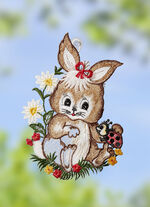 Fensterbild aus echter Plauener Spitze 