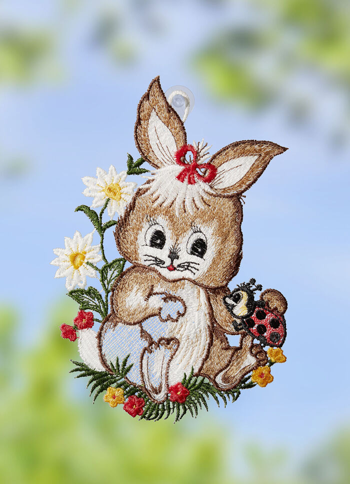 Fensterbild aus echter Plauener Spitze 