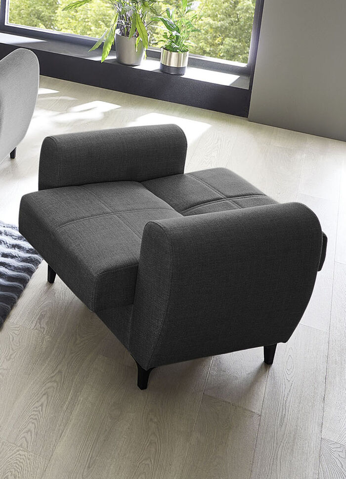 Frei im Raum aufstellbare Polstermöbel mit Bettfunktion ANTHRAZIT