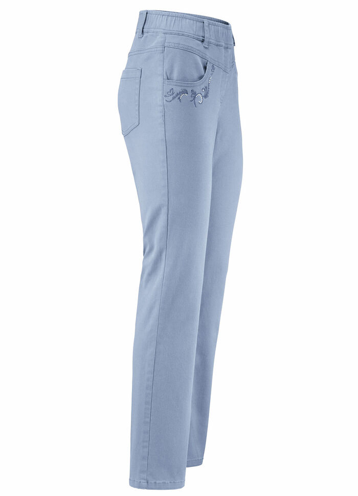 Hose mit funkelnden Glitzersteinchen HELLBLAU