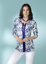 Blusenjacke mit farbbrillantem Druck 