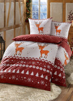 Flanell-Bettwäsche-Garnitur mit Reißverschluss 