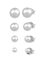 Zeitloses Ohrstecker-Set in Silber, 4 Paar 