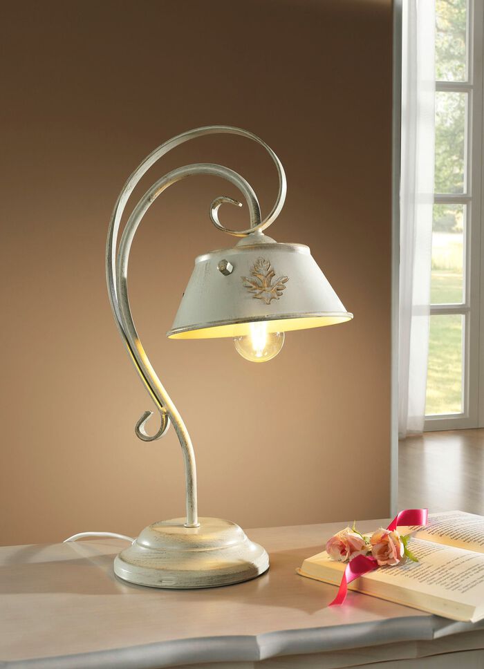 1-flammige Tischleuchte aus Eisen 