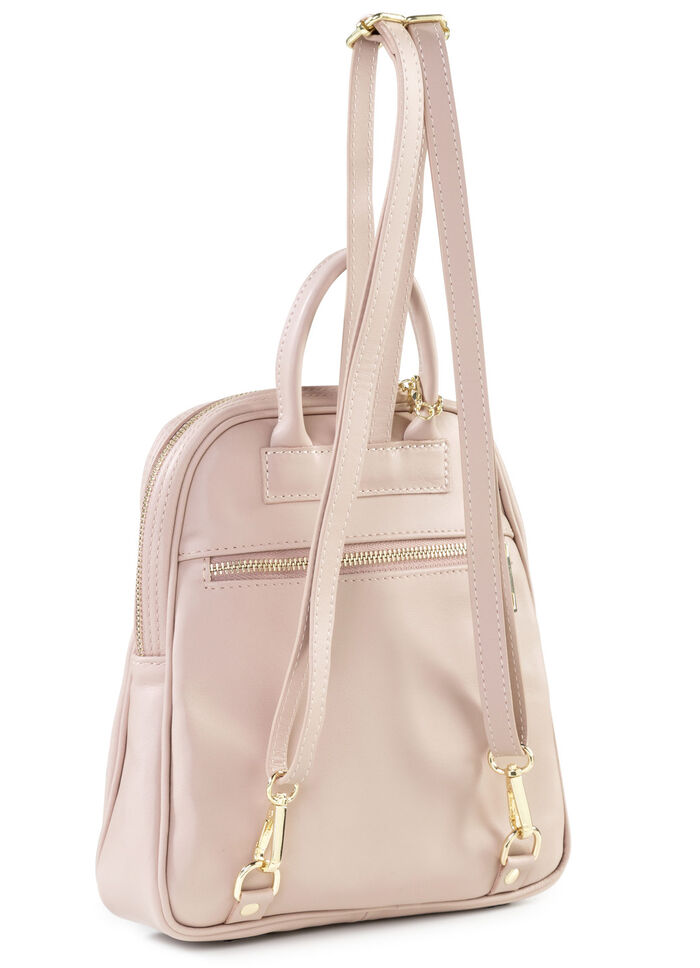 Laurina Kalbleder-Rucksack in angesagtem Dessin PUDERROSÉ