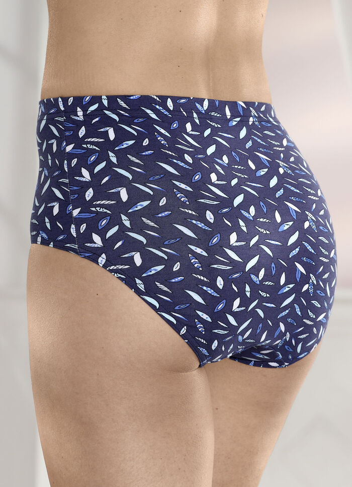 Viererpack Slips mit farbharmonischem Druckdessin 