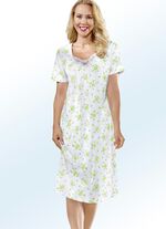 Zweierpack Nachthemden mit Rundhals und Alloverdessin 1X WEISS-ROYALBLAU, 1X WEISS-APFELGR&Uuml;N