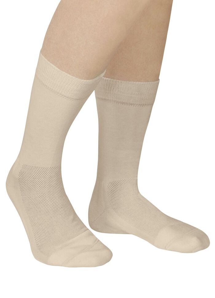 Zweierpack Komfort-Kniestrümpfe oder -Socken BEIGE