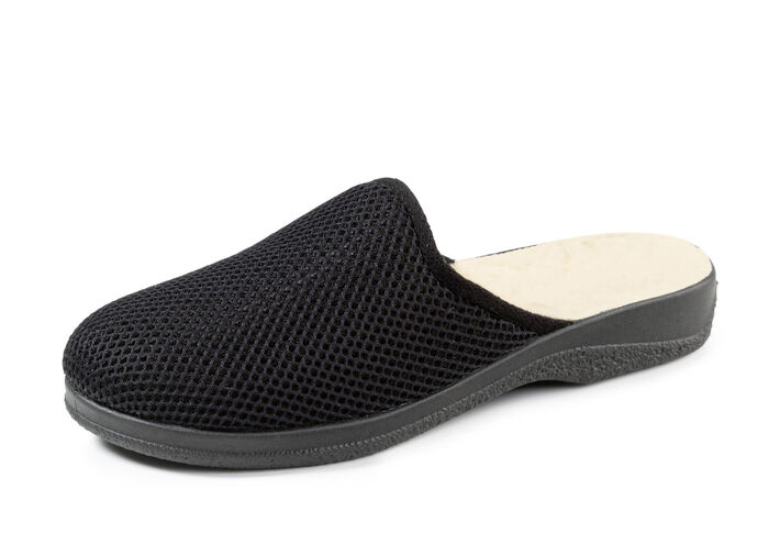 Pantoffel mit Schurwollfutter SCHWARZ
