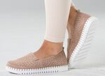 ELENA EDEN, sommerliche Damen-Slipper, Weite H, mit herausnehmbarem Fu&szlig;bett TAUPE
