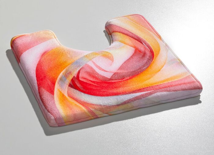 Traumhaft weiche, bedruckte Badvorleger ROT-GELB