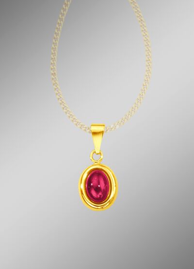 Anh&auml;nger mit echtem Rubin-Cabochon 