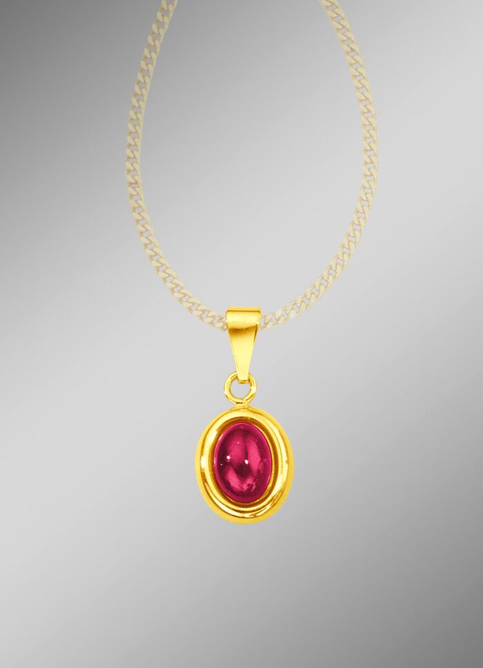 Anh&auml;nger mit echtem Rubin-Cabochon 
