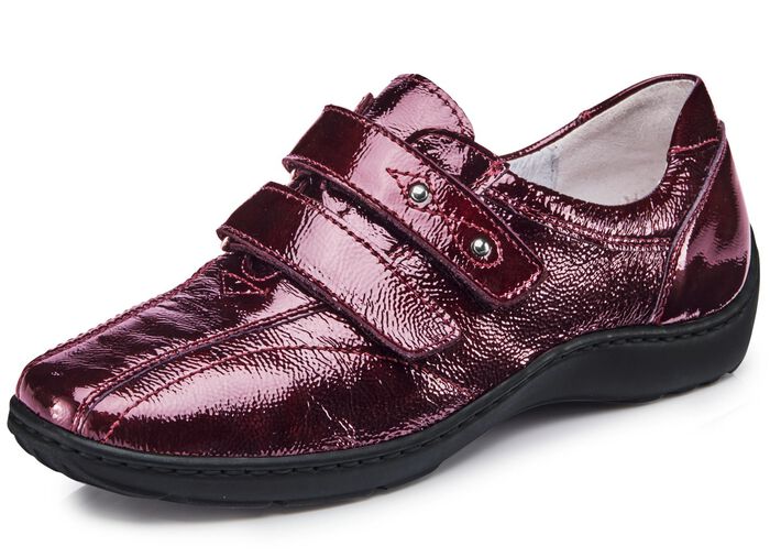 Waldl&auml;ufer, bequeme Damen-Slipper, Weite H, mit herausnehmbarem Fu&szlig;bett BURGUND