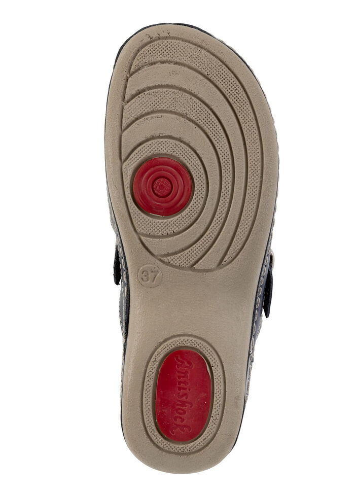 ELENA EDEN, sommerliche Damen-Clogs, Weite G, mit verstellbarer Schließe MARINE