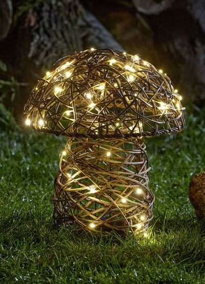 LED-Rattan-Pilz mit Timerfunktion 