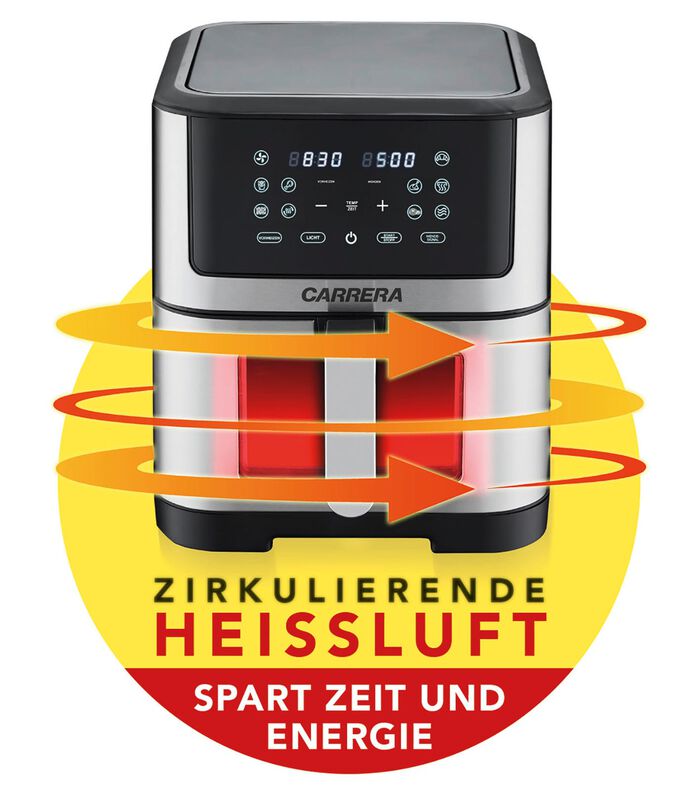 Digitale Hei&szlig;luftfritteuse mit LED-Touch-Display 