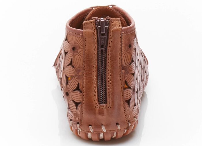 Gemini Bootie mit praktischem Fersen-Rei&szlig;verschluss COGNAC