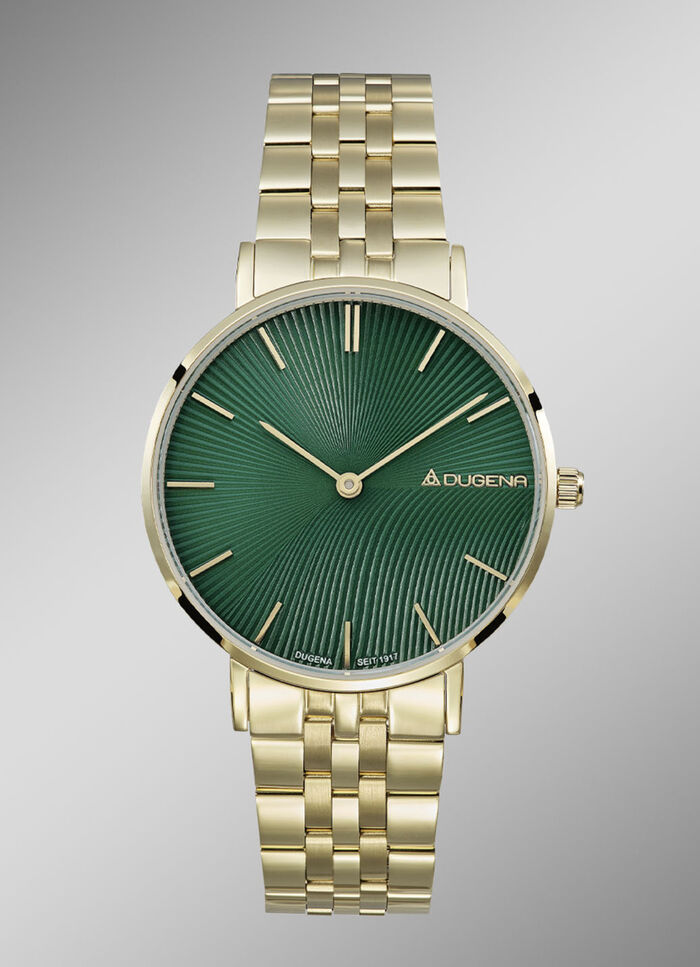 Dugena-Quartz-Damenuhr mit Edelstahlbandgehäuse 