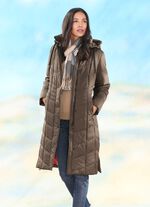 Mantel mit Rei&szlig;verschluss-Seitenschlitzen KAFFEEBRAUN