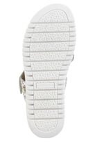 Waldläufer Sandale aus glänzend bedrucktem Nubukleder ECRU-BUNT